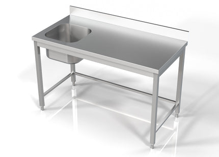 Bord med 1 vask - venstre - 700 x 1400 mm