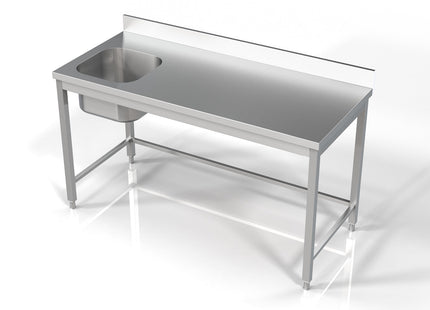Bord med 1 vask - venstre - 700 x 1600 mm