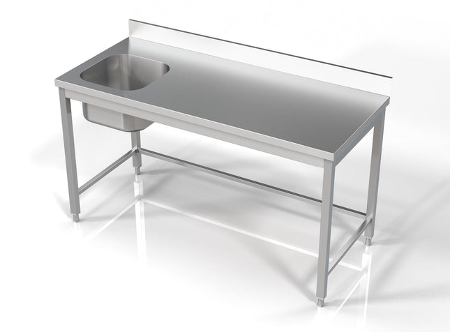 Bord med 1 vask - venstre - 700 x 1600 mm
