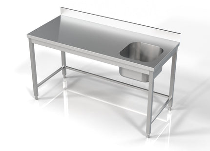 Bord med 1 vask - højre - 700 x 1600 mm