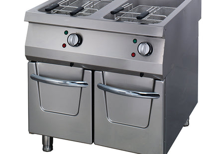 Premium friture - 2 x 22L - Dobbelt enhed - 90 cm dyb - med afløbshane - Elektrisk