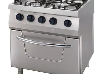 Kraftig Komfur - 4 Blus - Dobbelt Enhed - 70cm Dyb - 33kW - Gas inkl. Elektrisk Ovn