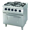 Kraftig Komfur - 4 Blus - Dobbelt Enhed - 70cm Dyb - 31kW - Gas inkl. Ovn
