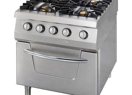 Premium komfur - 4 brændere - Dobbelt enhed - 90 cm dyb - Gas