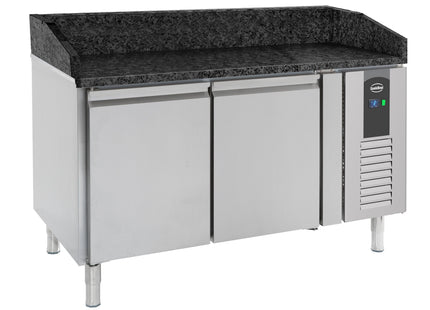 Pizzabord - 2 døre - sort granitbordplade - 800 x 1510 mm