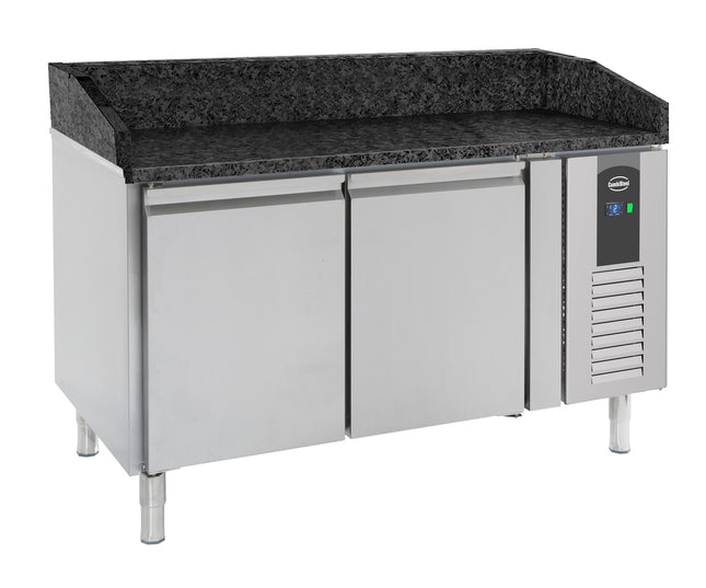 Pizzabord - 2 døre - sort granitbordplade - 800 x 1510 mm