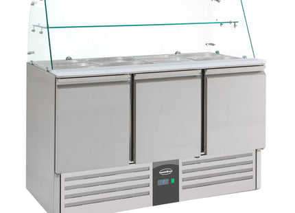 Kølede saladetter med 3 døre glas