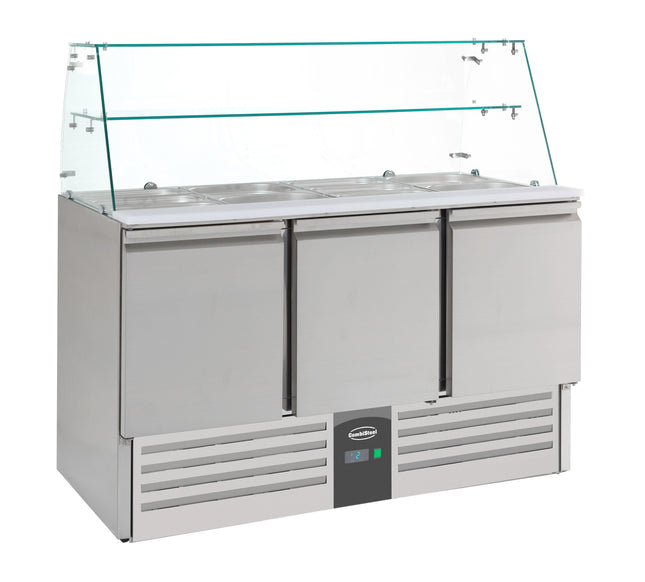 Kølede saladetter med 3 døre glas
