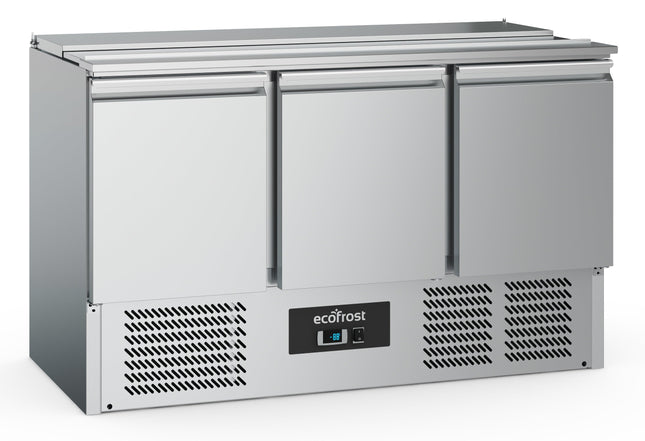 Saladette - 3 døre - 4 x 1/1 GN-beholdere