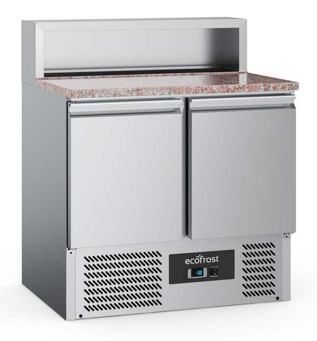 Pizzabord - 2 døre - 5 x GN 1/6 beholdere - 700 x 900 mm