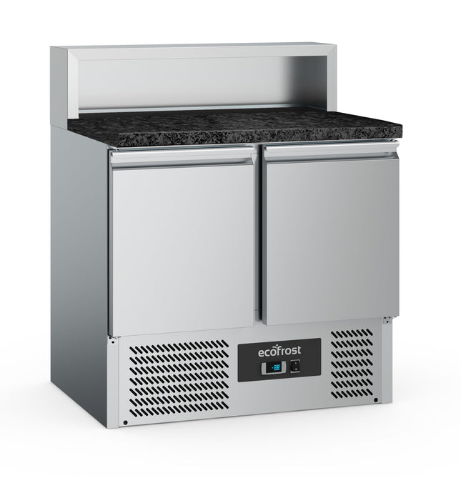 PIZZA disk 2 DØRES 5x1/6GN BEHOLDER SORT GRANIT BORDPLADE
