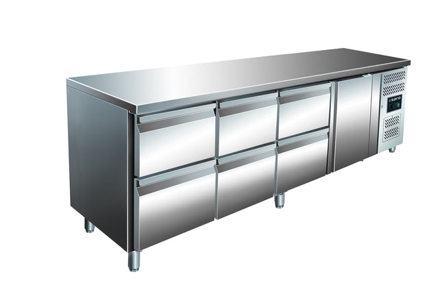 Kølebord med 1 låge + 3x 2 skuffesæt,
model KYLJA 4160 TN