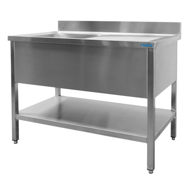 Bord med vask - 1 kar - venstre - 600 x 1800 mm