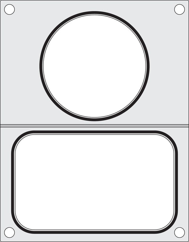 Bakkeforseglingsmatrix, HENDI, 2 beholdere (1x 178x113 mm, 1x ø115 mm)