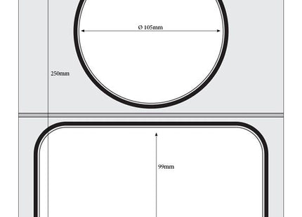 Bakkeforseglingsmatrix, HENDI, 2 beholdere (1x 178x113 mm, 1x ø115 mm)