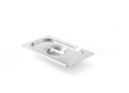 Låg til GN beholdere med suppeskeudskæring, HENDI, Kitchen Line, GN 1/4, 265x162mm