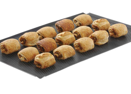 Bakke, perforeret, non-stick, 4 kanter, HENDI, GN 1/1, sort, 530x325x(H)10mm, Rektangulær