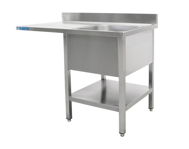 Bord med 1 vask - højre - 600 x 1400 mm