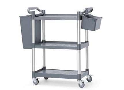 Serveringsvogn i polypropylen med 3 hylder, lille, AmerBox, 800x420x(H)945mm