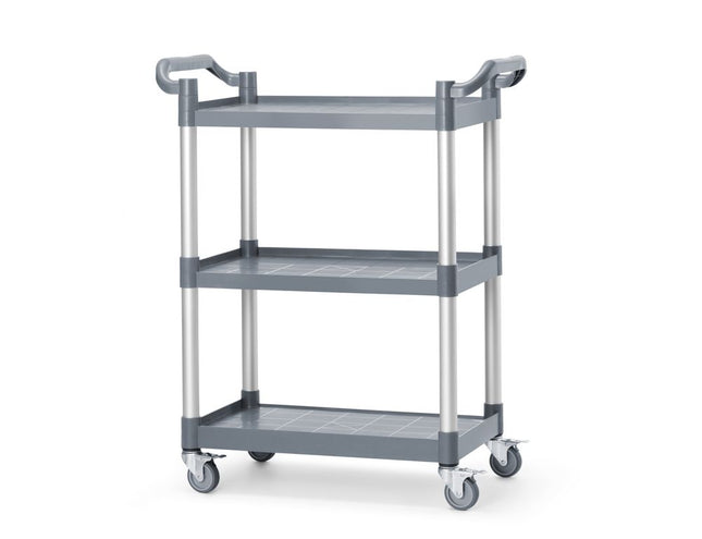 Serveringsvogn i polypropylen med 3 hylder, lille, AmerBox, 800x420x(H)945mm