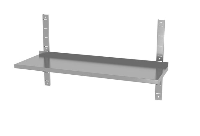 Justerbar væghylde, enkelt, med 2 konsoller, HENDI, 1200x300x(H)600mm