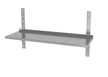 Justerbar væghylde, enkelt, med 2 konsoller, HENDI, 1200x300x(H)600mm