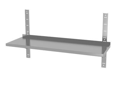 Justerbar væghylde, enkelt, med 2 konsoller, HENDI, 1400x300x(H)600mm
