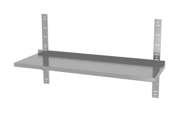Justerbar væghylde, enkelt, med 2 konsoller, HENDI, 1400x300x(H)600mm