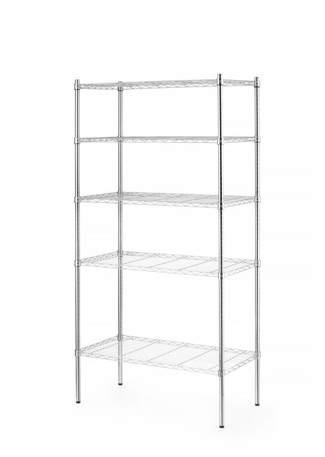 Opbevaringsreol med 5 hylder, HENDI, Chrome, 910x455x(H)1830mm