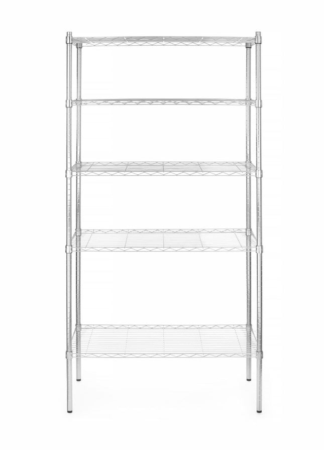 Opbevaringsreol med 5 hylder, HENDI, Chrome, 910x455x(H)1830mm