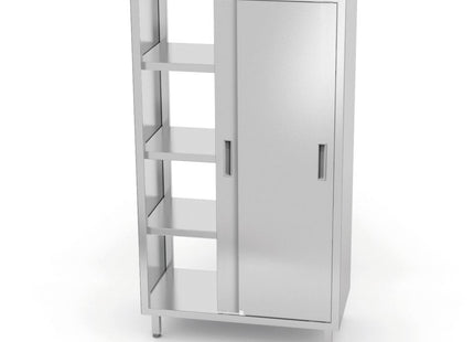Gennemgangsskab med skydedøre – boltmonteret, HENDI, Kitchen Line, 800x700x(H)1800mm