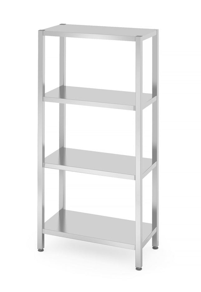 Opbevaringsreol med 4 faste hylder – boltmonteret, HENDI, Kitchen Line, 800x400x(H)1800mm