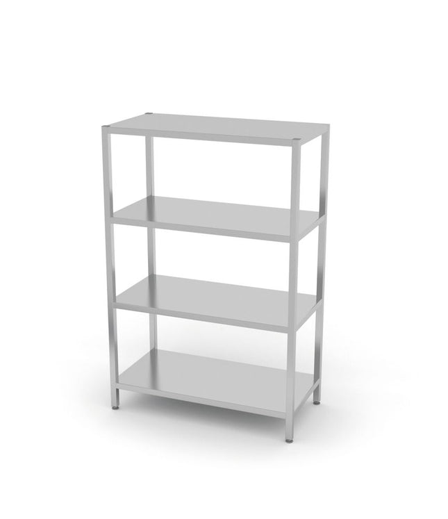 Opbevaringsreol med 4 faste hylder – boltmonteret, HENDI, Kitchen Line, 1000x400x(H)1800mm