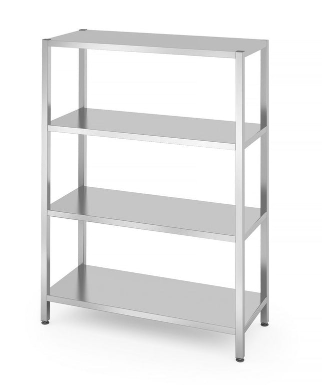 Opbevaringsreol med 4 faste hylder – boltmonteret, HENDI, Kitchen Line, 1200x500x(H)1800mm