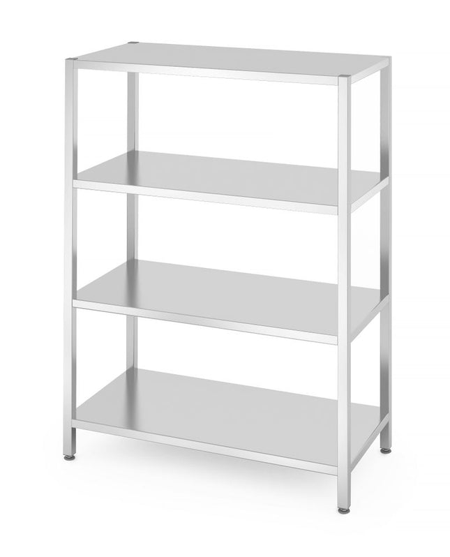 Opbevaringsreol med 4 faste hylder – boltmonteret, HENDI, Kitchen Line, 1200x600x(H)1800mm