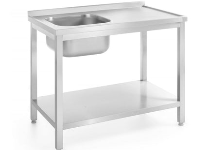 Vaskebord med hylde – boltmonteret, dybde 600 mm, HENDI, Profi Line, Venstre side, 1000x600x(H)850mm