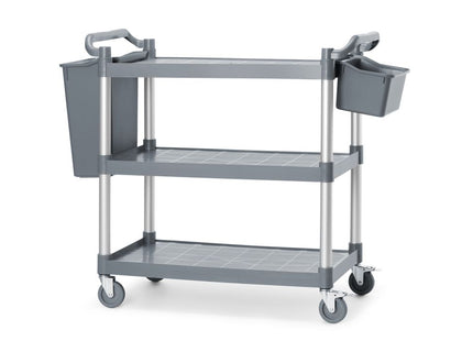 Serveringsvogn i polypropylen med 3 hylder, stor, AmerBox, 1010x500x(H)960mm