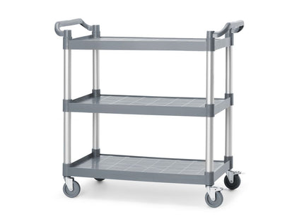 Serveringsvogn i polypropylen med 3 hylder, stor, AmerBox, 1010x500x(H)960mm