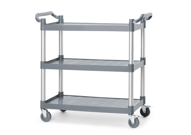 Serveringsvogn i polypropylen med 3 hylder, stor, AmerBox, 1010x500x(H)960mm