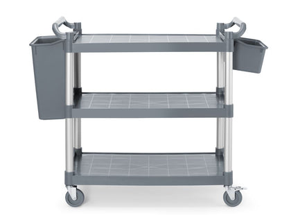 Serveringsvogn i polypropylen med 3 hylder, stor, AmerBox, 1010x500x(H)960mm