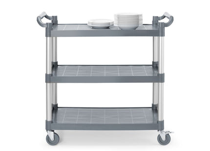 Serveringsvogn i polypropylen med 3 hylder, stor, AmerBox, 1010x500x(H)960mm