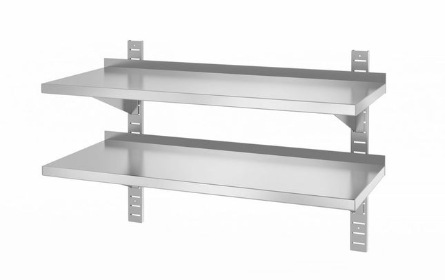 Dobbelt væghylde, justerbar, med 2 konsoller, HENDI, 1000x400x(H)600mm