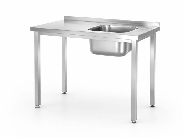 Vaskebord, boltmonteret, HENDI, Kitchen Line, vaskekumme i venstre side, 800x600x(H)850mm