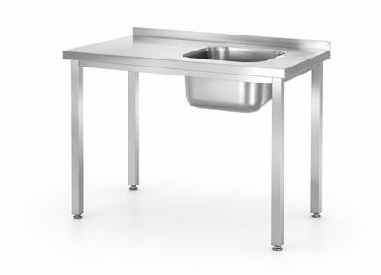 Vaskebord, boltmonteret, HENDI, Kitchen Line, vaskekumme i højre side, 800x600x(H)850mm