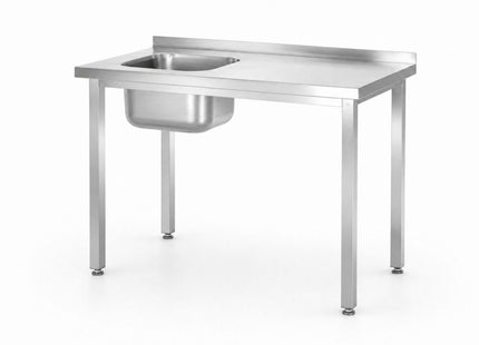 Vaskebord, boltmonteret, HENDI, Kitchen Line, vaskekumme i midten, 600x600x(H)850mm