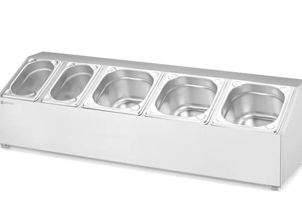 Holder til gastronormbeholdere, HENDI, 5 rum, 745x245x(H)215mm