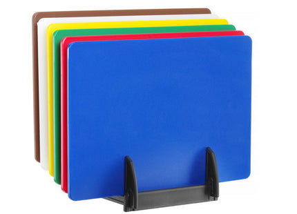 Sæt med 6 skærebrætter HACCP med stativ, HENDI, 6 pcs., 450x300mm, rektangulær