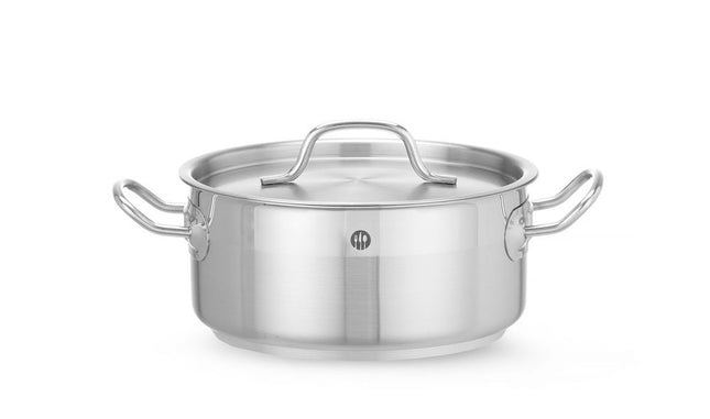 Lav gryde - med låg, HENDI, Profi Line, 2,8L, ⌀200x(H)90mm