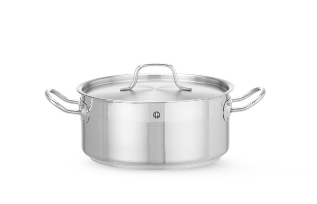 Lav gryde - med låg, HENDI, Profi Line, 4,8L, ⌀240x(H)105mm