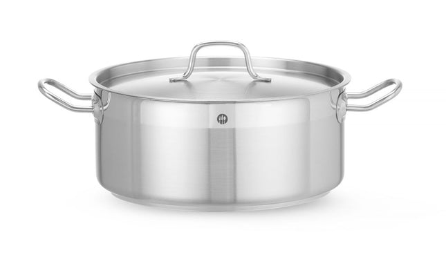 Lav gryde - med låg, HENDI, Profi Line, 7,5L, ⌀280x(H)120mm